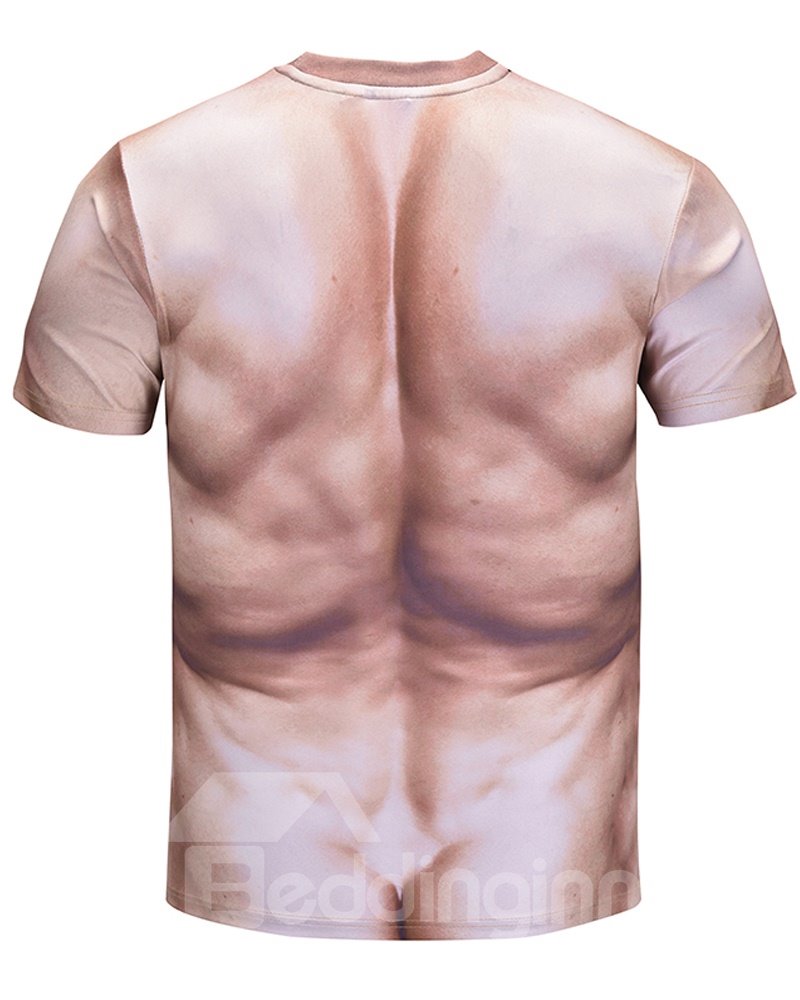Körpermuster Europäischer Stil Gerades Modell Moderate Elastizität T-Shirt aus Polyestermaterial