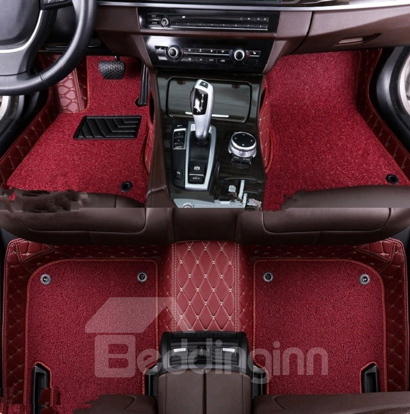 Color Block PVC Leather Material Waterproof Custom Fit Car Floor Mat