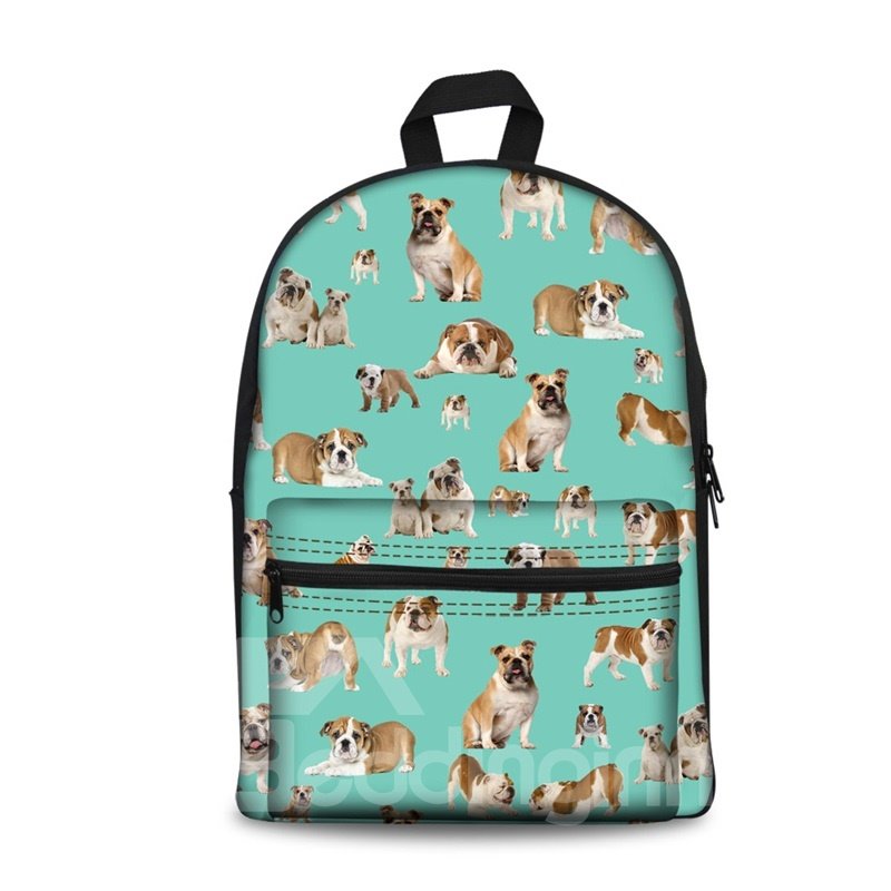 3D Cute Style Various Adorable Dogs Pattern Washable Lightweight School Outdoor Backpack