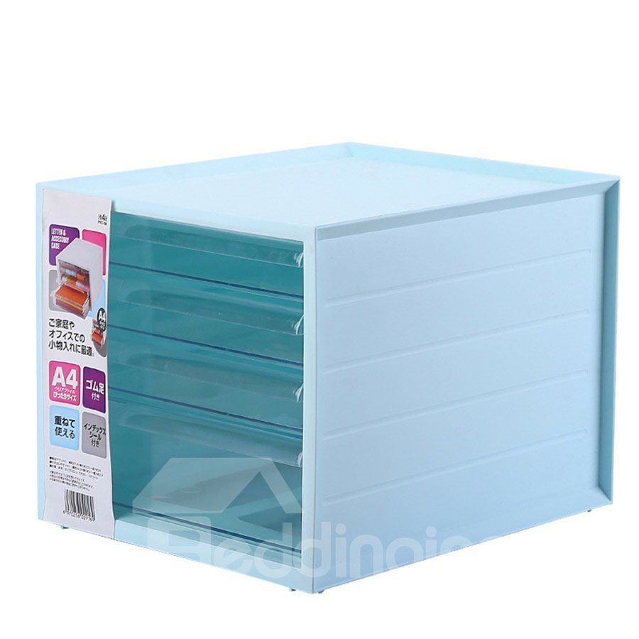 Caja de almacenamiento multicapa de plástico tipo cajón de escritorio creativo