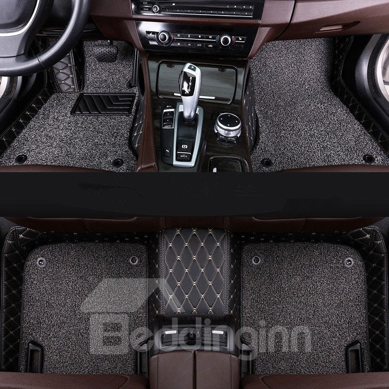 Color Block PVC Leather Material Waterproof Custom Fit Car Floor Mat