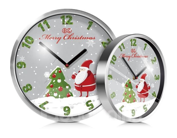 Fantástico maravilloso cuarzo mudo lindo reloj navideño de dibujos animados 