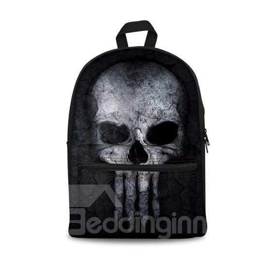 Schwarze Unterseite mit Totenkopfmuster, waschbarer, leichter 3D-gedruckter Rucksack