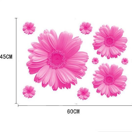 Preciosas pegatinas de pared decorativas para el hogar con estampado de flores de margaritas 
