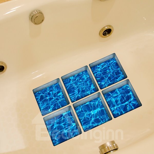Neu eingetroffene 3D-Badewannenaufkleber mit Meerwassermuster für die Badezimmerdekoration
