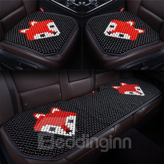 Creative Style Cartoon Pattern Wooden Bead Car Seat Mat
