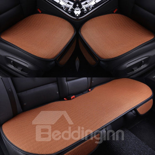 Solid Color Durable PET Material Good Breathability Universal 3-Pieces Five Car Seat Mat