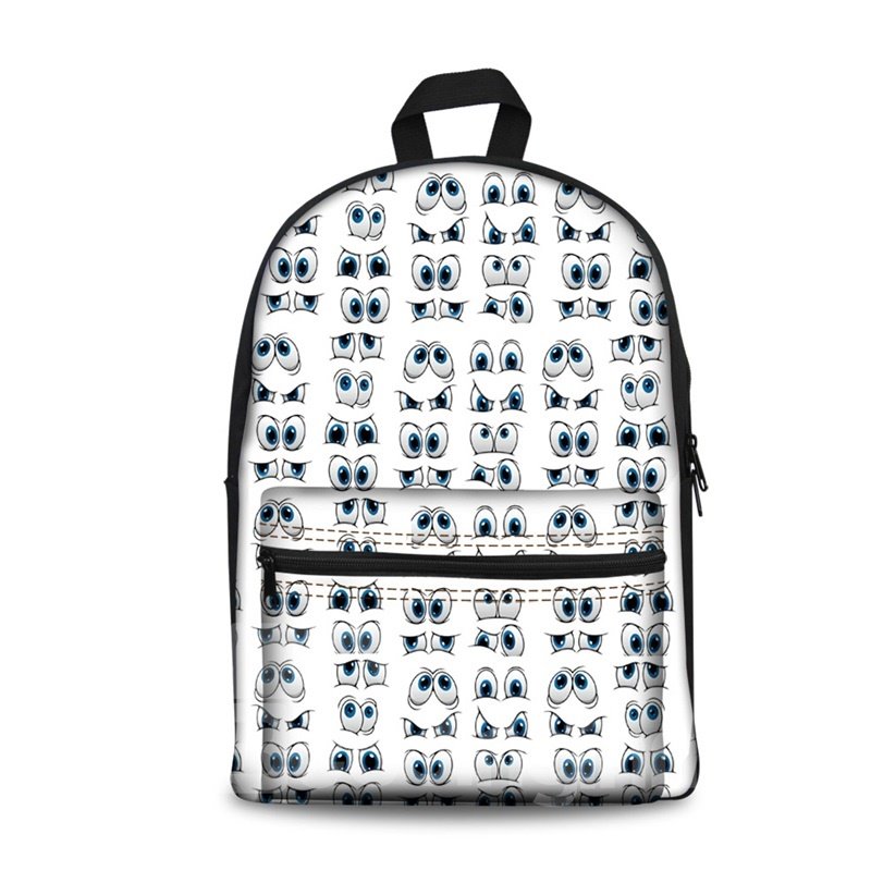 Washable Different Emoji 3D Pattern Lightweight School Outdoor Backpack