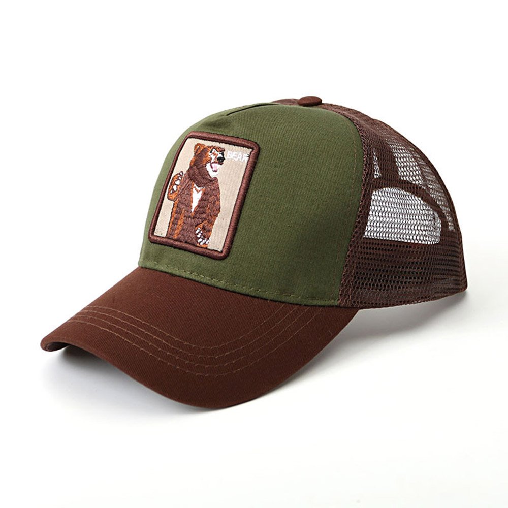 Stickerei-Tier-Baseballmütze, Netzmütze, Mütze, LKW-Fahrermütze, atmungsaktiv, Sonnenschutz, UV- und Strahlenschutz 