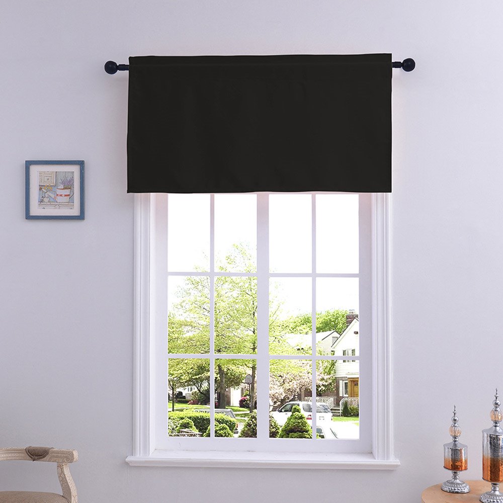 Einfacher, einfarbiger Fenstervolant im amerikanischen Stil, kurzer Polyester-Vorhang für Küchen, Badezimmer, Keller und mehr