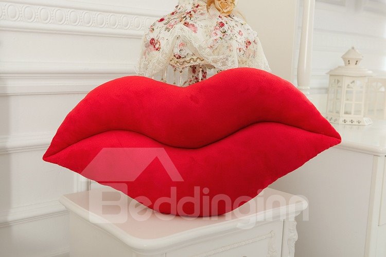 Originales, besonderes und sexy rotes Lippenmuster-Rückenkissen 