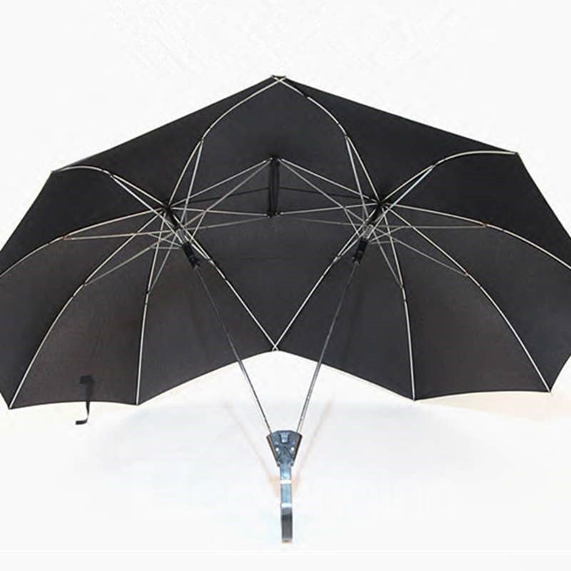 Novedad paraguas abierto automático para dos personas Parasol amante parejas paraguas dos cabezas doble varilla paraguas al aire libre