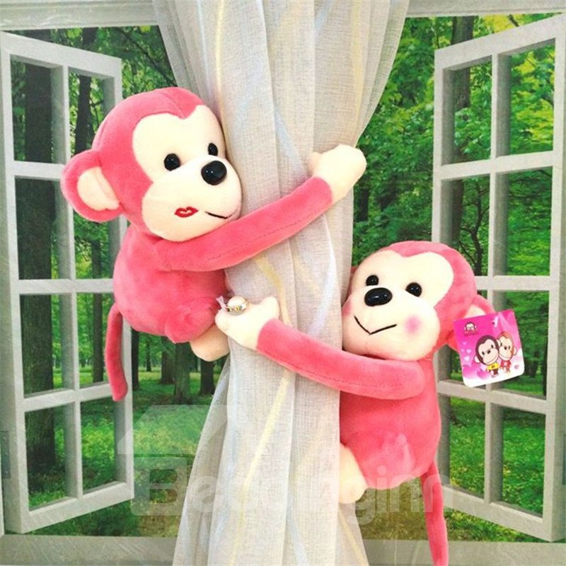 Preciosos y románticos osos de peluche de dibujos animados, un par de alzapaños de cortina