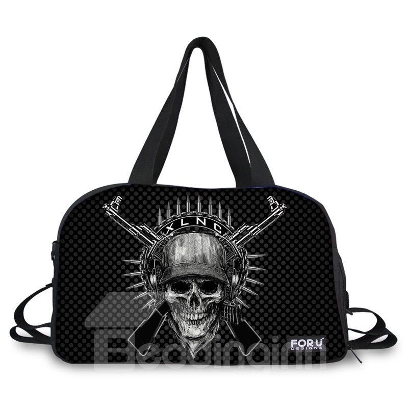 Super Skull with Guns Pattern 3D Painted Travel Bag