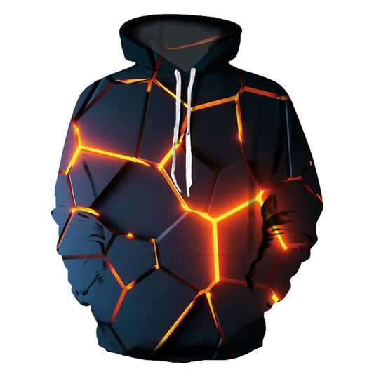 Sudadera con capucha informal con estampado 3D para hombre, traje creativo negro para pareja, sudaderas con capucha Unisex, sudadera holgada de manga larga a la moda, ropa deportiva 