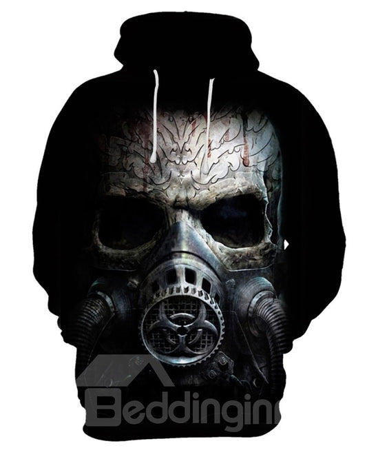 Pullover Unisex Halloween Long Sleeve Kangaroo Pocket 3D Painted Hoodie