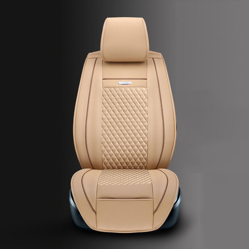 1 Uds Material de cuero Simple cómodo y resistente al desgaste clásico excelente estilo de negocios cubierta de asiento de coche Universal de un solo asiento delantero