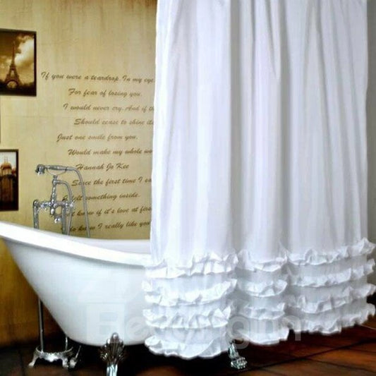 Hot Selling Pure Lotus Leaves Print Shower Curtain