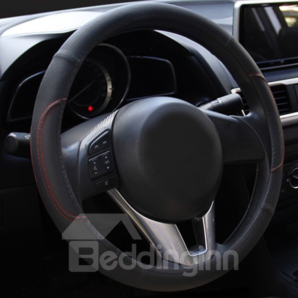 Strapazierfähige und solide Textur, Ledermaterial, Auto-Lenkradbezug, geeignet für die meisten runden Lenkräder 