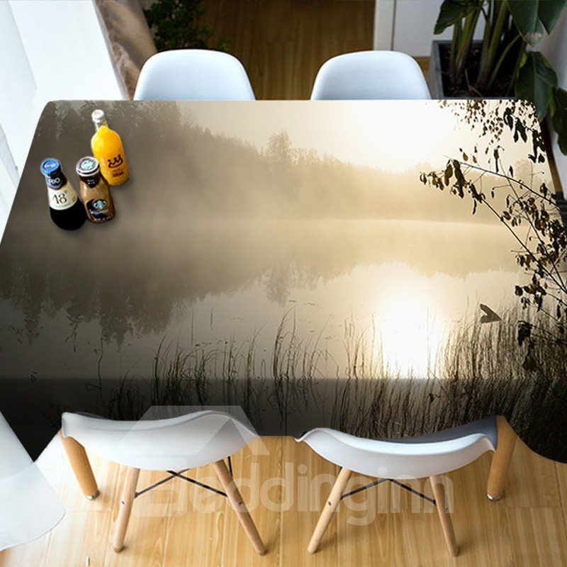 Wasserdichte, ölbeständige, rechteckige 3D-Tischdecke aus Polyester für den Heimgebrauch