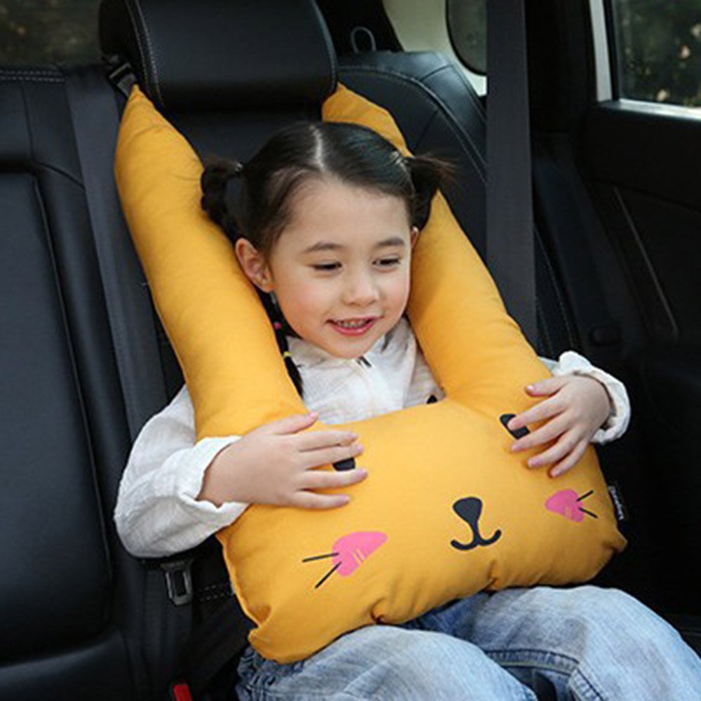 Protector de hombro para cinturón de seguridad de coche para niños, almohada para dormir con almohada para el cuello, bonita almohada para coche 