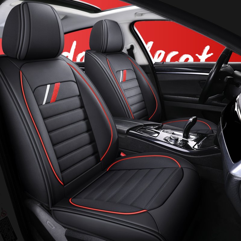 New Trend Sport Style 5-Sitzer-Sitzbezüge mit universeller Passform, hochwertiges, verschleißfestes und atmungsaktives Leder, kompatible Airbags, zuverlässig und rutschfest 