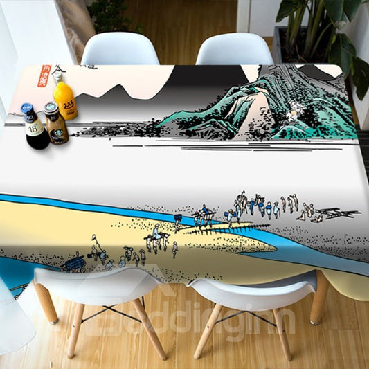 Rechteckige Tischdecke aus Polyester mit realistischem Design im 3D-Stil