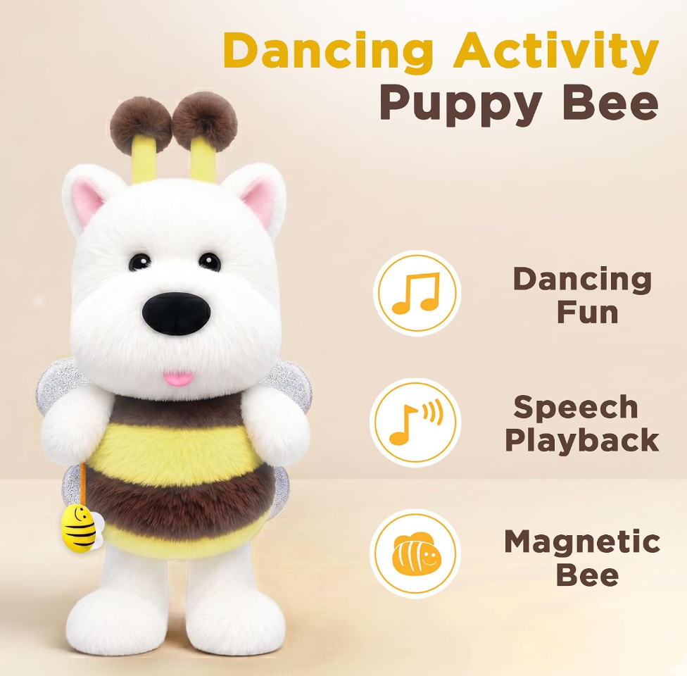 iPlay, iLearn Baby Dog Talking Toy, Toddler Plush Toys for 1 Year Old Gifts