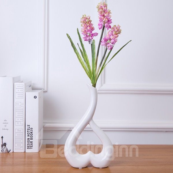 Modern Unique 3-Color Heart-Shaped Ceramic Table Decoration Flower Vase