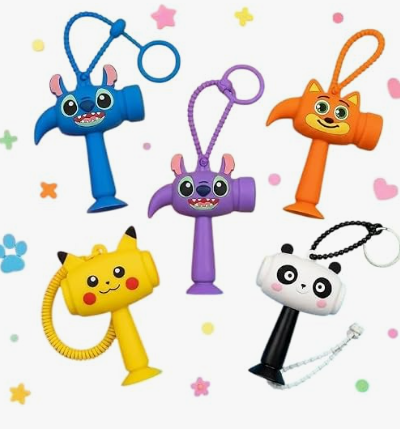 RAJMAAN Mini Hammer Shaker Toy Keychain for Kids Adults & Stress Relief School College Hand Bag Hanger Pendant Ages 3+