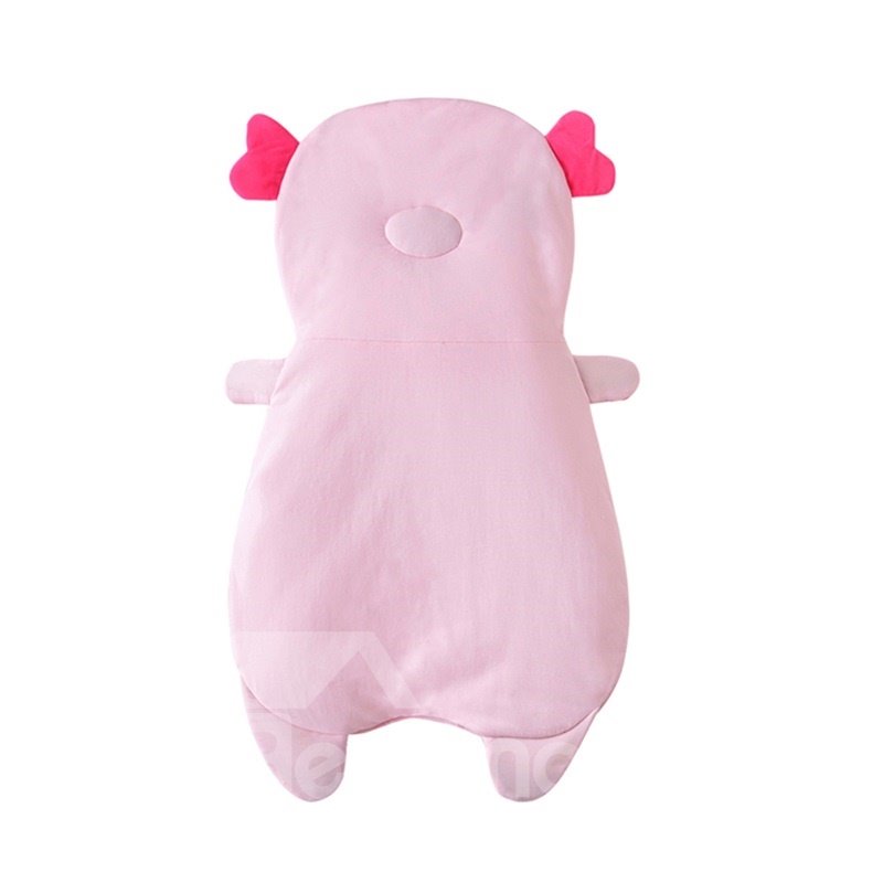 2-farbiger Babyschlafsack aus Samt in niedlicher Schweinchenform mit Trittschutz