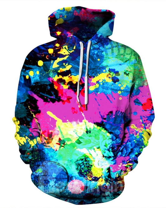Sudadera ligera con capucha unisex con bolsillo canguro pintada en 3D