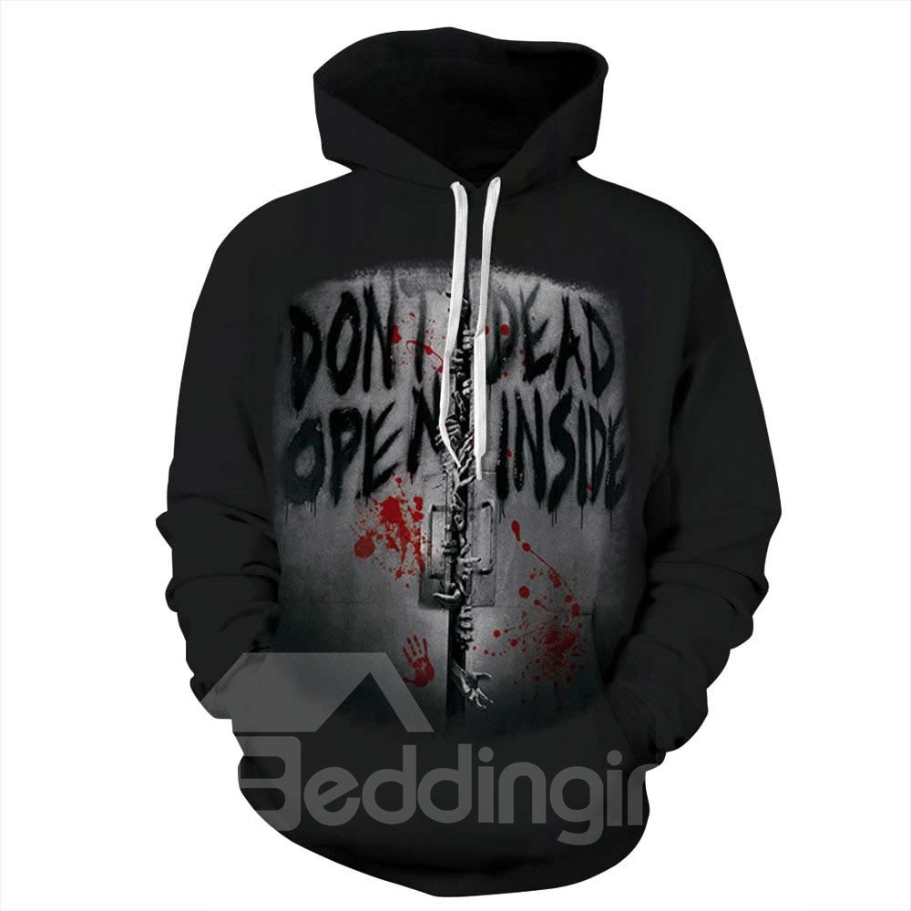 Special Long Sleeve Letter Pattern 3D Painted Hoodie