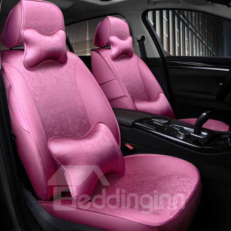 Silky Smooth Luxury Flowers Pattern With Pillows Custom Fit Car Seat Covers