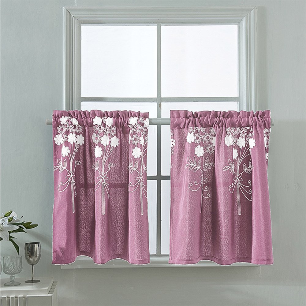 Valance Short European Embroidered Floral Window Valance Short Polyester Valance for ...