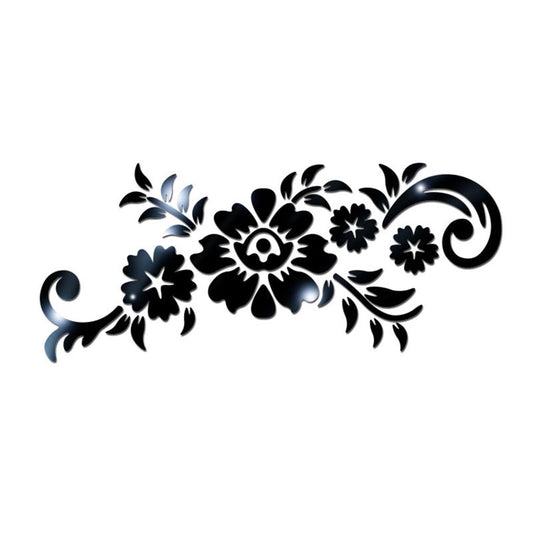 Klassischer Blumen-Acrylspiegel-3D-Wandaufkleber, selbstklebende Heimdekoration 