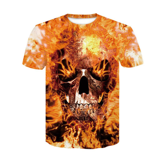 Camiseta holgada informal con cuello redondo y estampado de Venom en 3D para hombre con tela cómoda y transpirable 