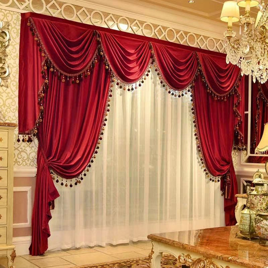 Luxury Elegant Velvet Blackout 2 Panels Curtains Never Fading Cracking Peeling or Flaking Prevents UV Ray Excellent Performance on Room Darkening£¨valance not included£©