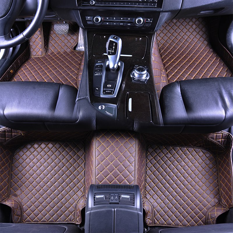 Exquisitas alfombrillas impermeables y duraderas para el suelo del coche, diseño de línea de rejilla, ajuste personalizado 