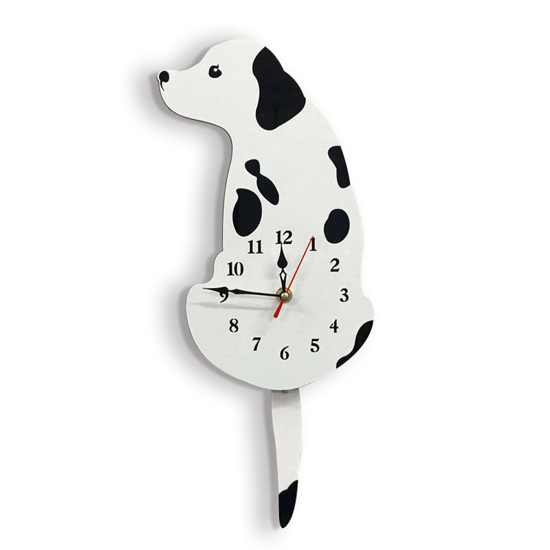 Reloj de pared de animales creativo, reloj de perro acrílico, hermoso reloj de pared decorativo, reloj de pared de segundos de barrido silencioso 