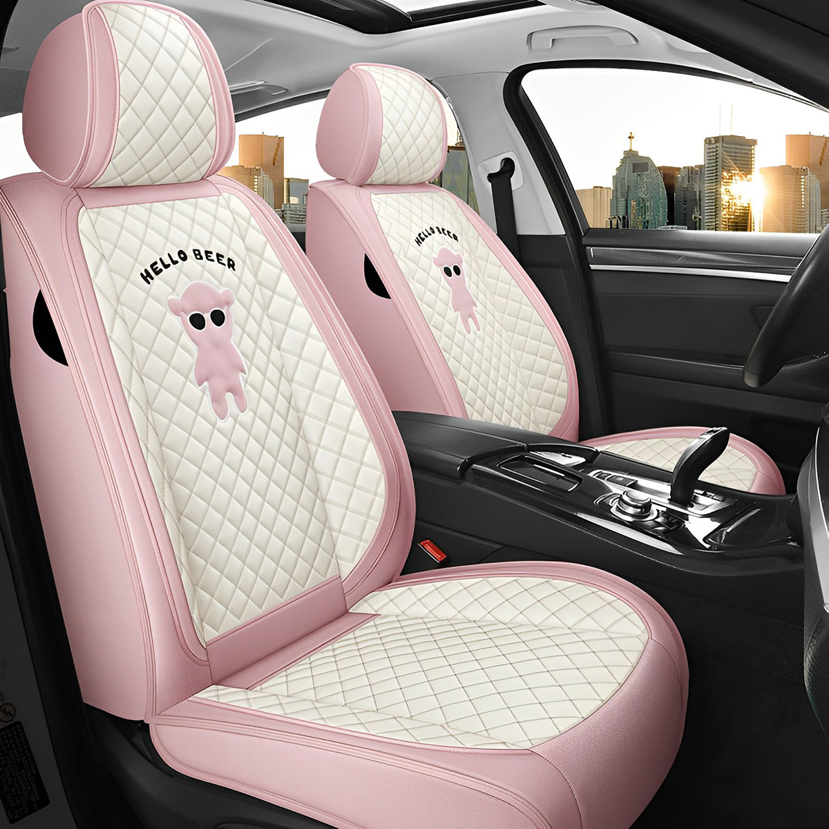 Canvas Material Car Seat Covers for 5-Seat Sedan SUV Diamond Pattern Seat Covers for RDX Crosstour Ridgeline Kona