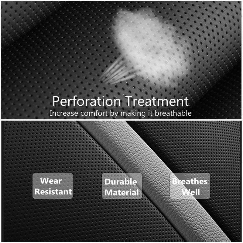 Sport Theme Car Seat Cover for 5-Seater Sedan SUV, Universal Fit Microfiber Leather Full Set Cushion Covers