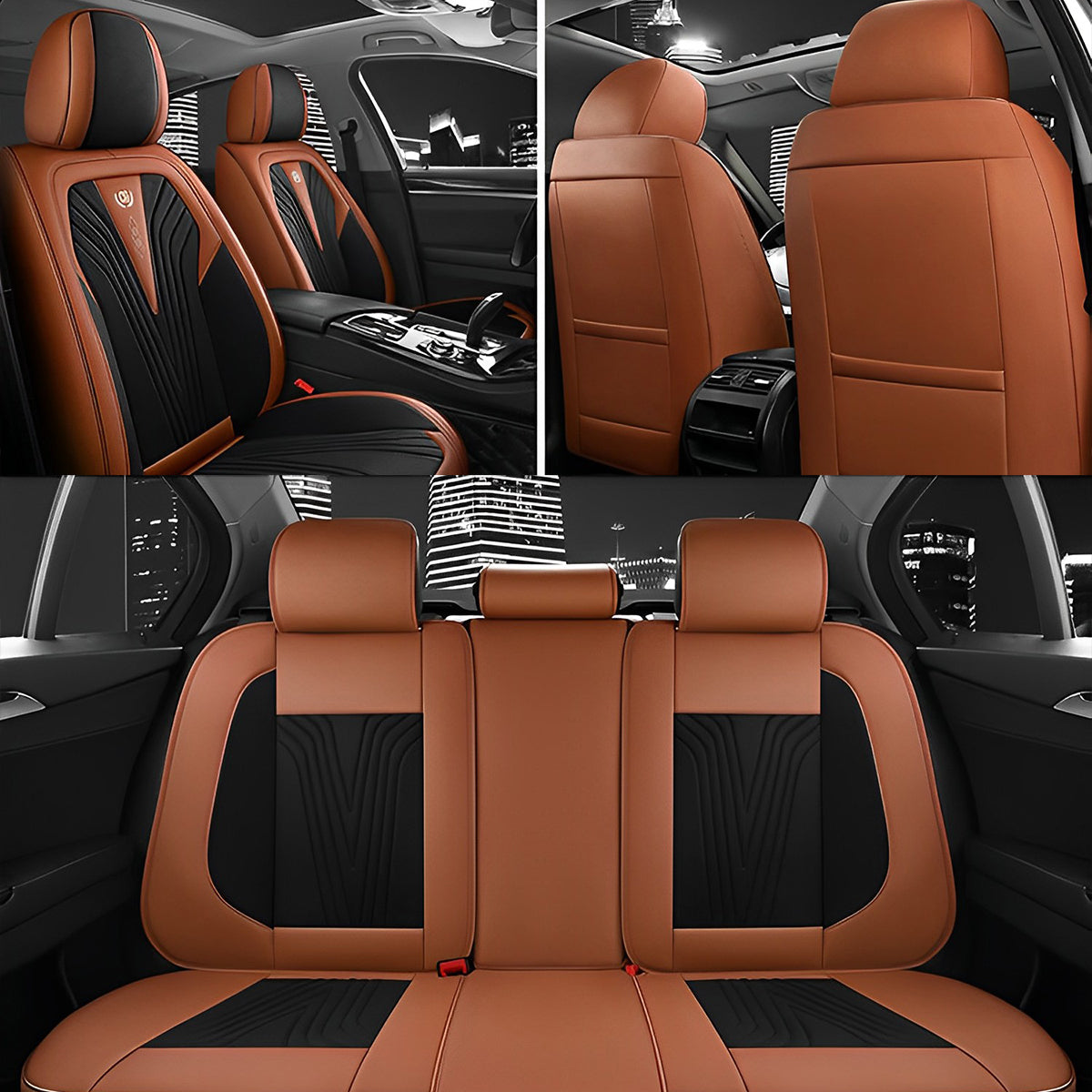 5-Seater Car Seat Covers Universal Fit Front and Rear Seat Cushion Covers for Sedan SUV