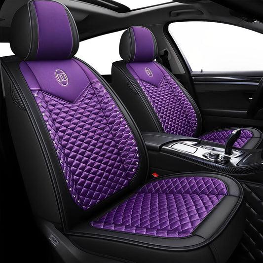 Universal Fit Car Seat Covers for 5-Seater Sedans SUV Full Set Front and Rear Seat Covers, Diamond Pattern