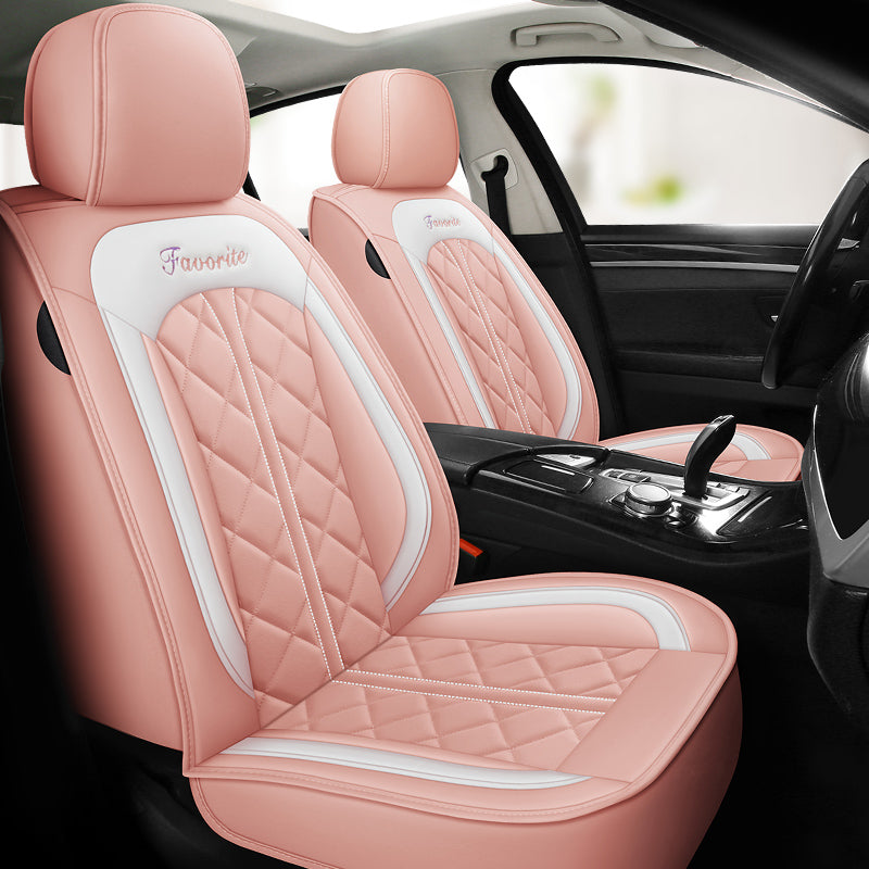 Diamond Pattern Universal Car Seat Covers for 5-Seat Sedan SUV, Full Set, Faux Leather for Kia Soul