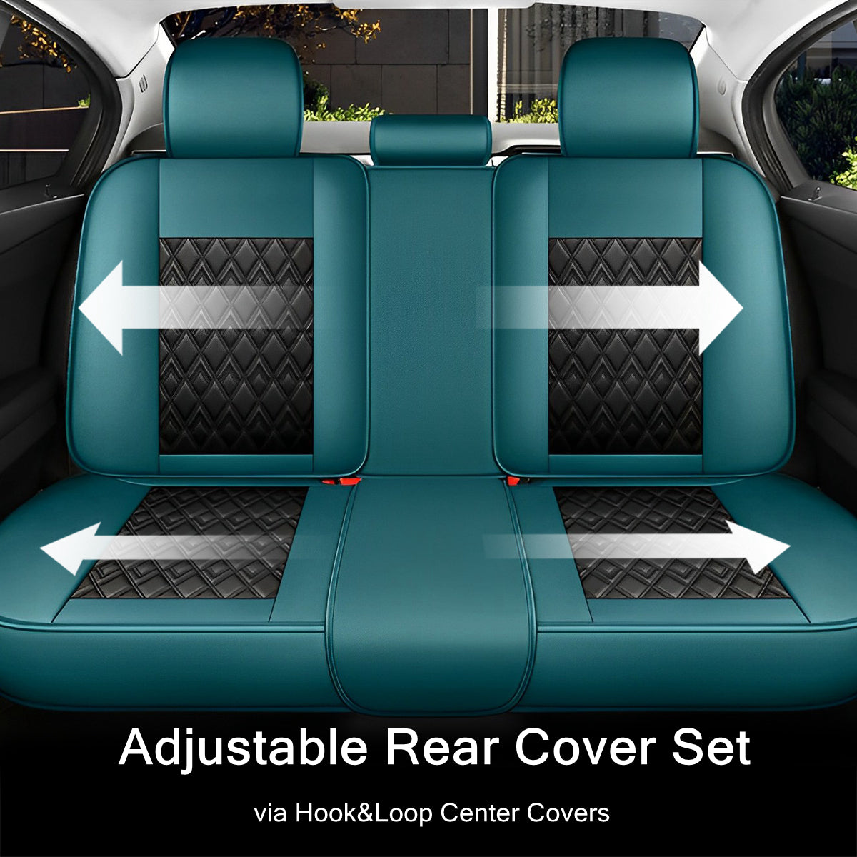 Universal Fit Car Seat Cover Full Set for 5-Seater Sedan SUV Diamond Pattern Faux Leather Vehicle Cushion Cover