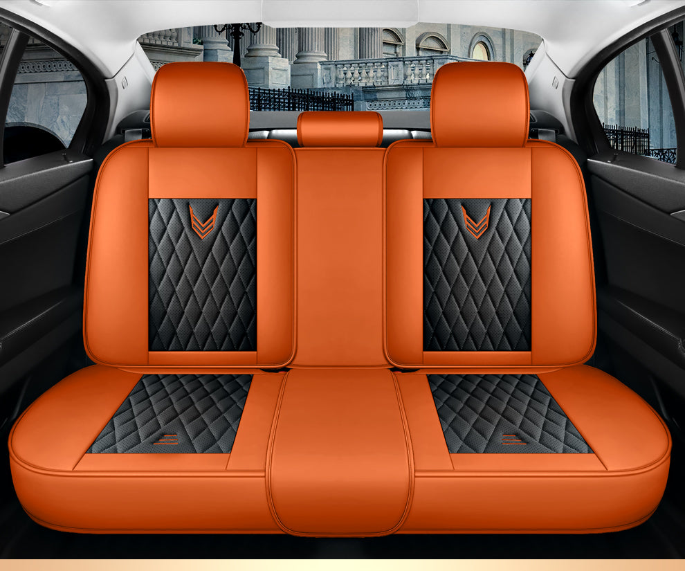 Universal Fit Car Seat Cover Full Set for 5-Seater Sedan SUV Diamond Pattern Faux Leather Cushion Covers