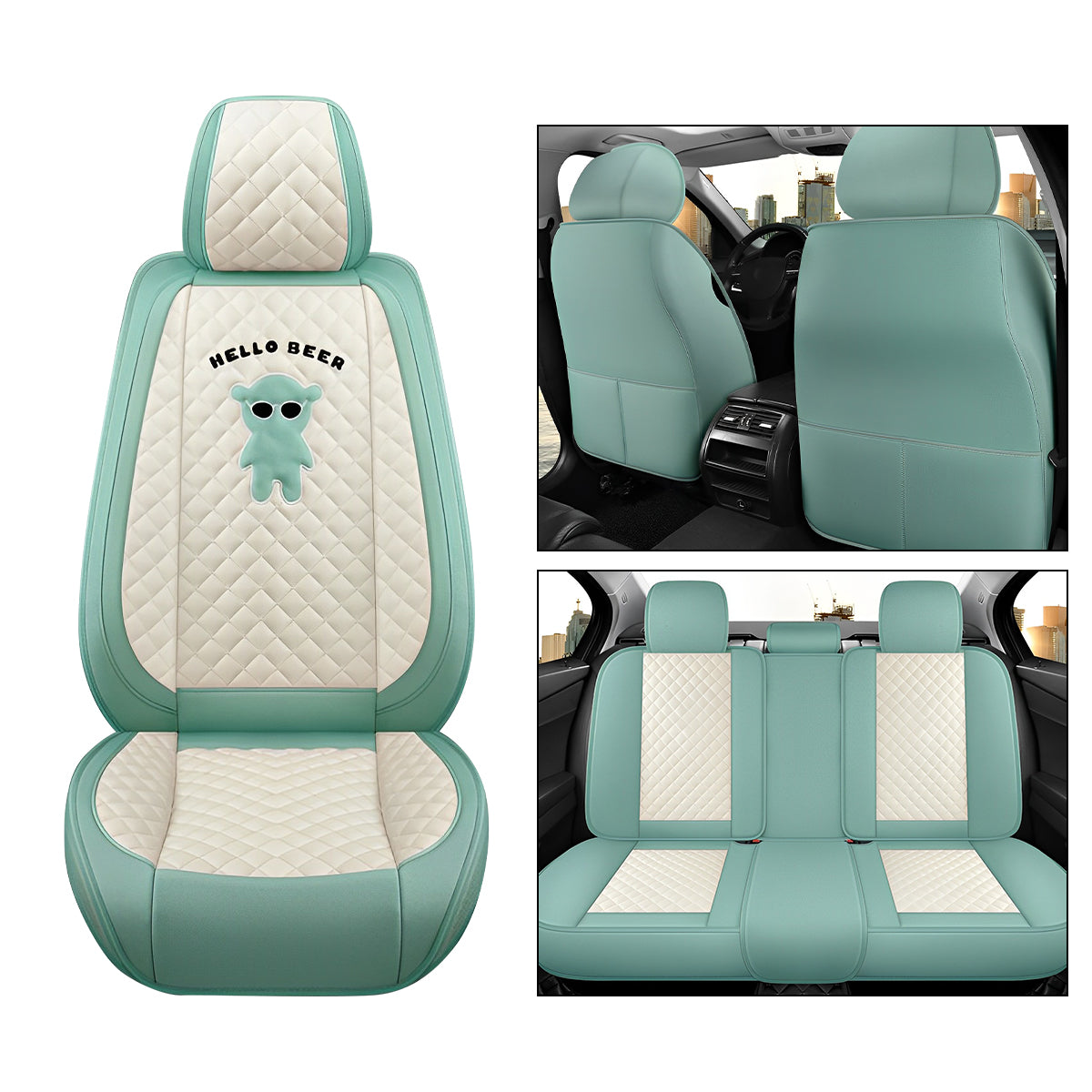 Canvas Material Car Seat Covers for 5-Seat Sedan SUV Diamond Pattern Seat Covers for RDX Crosstour Ridgeline Kona