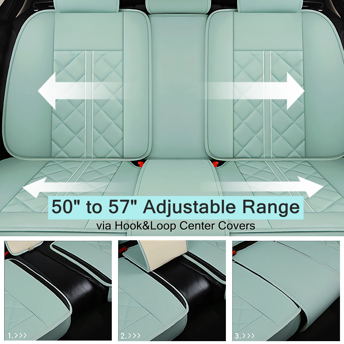 Diamond Pattern Universal Car Seat Covers for 5-Seat Sedan SUV, Full Set, Faux Leather for Kia Soul