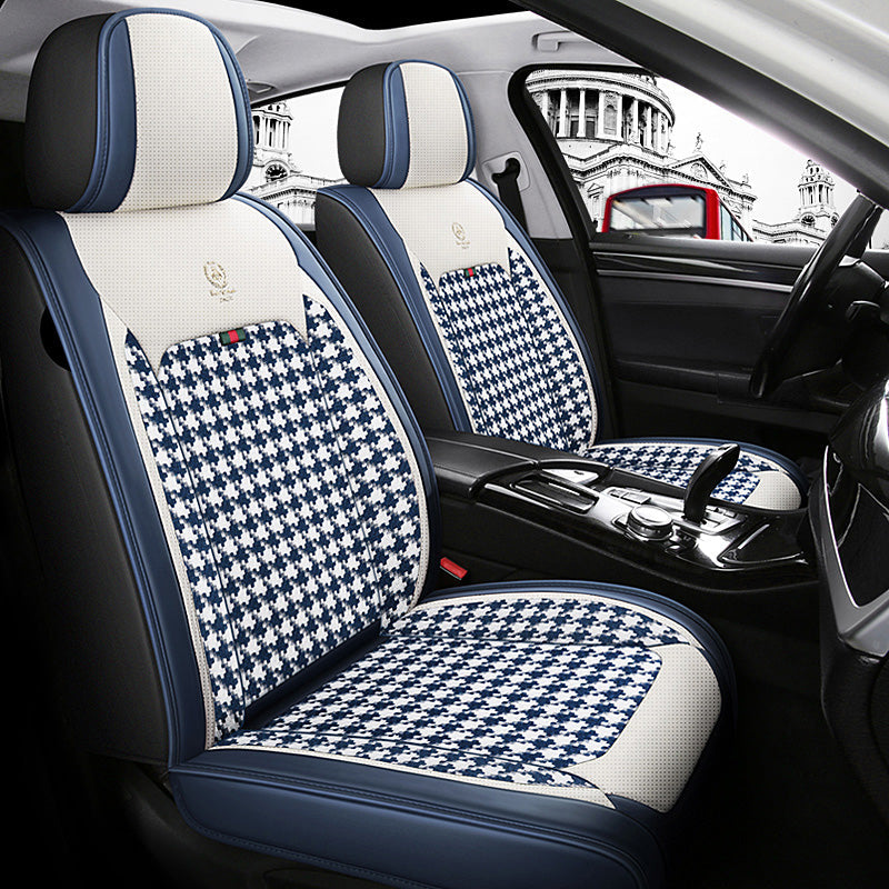 5-Seat Car Seat Covers with Houndstooth Pattern Universal Fit Seat Cushion Protective Covers for RDX Crosstour Ridgeline